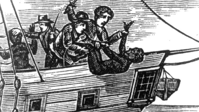 Enslaved people being thrown overboard