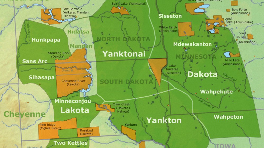 Map of former Sioux lands