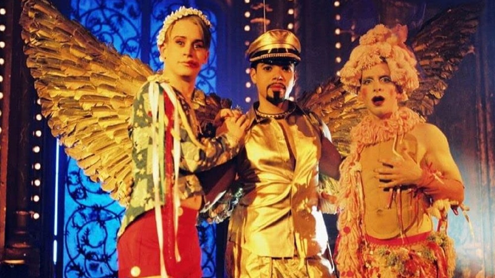 Party Monster versions of Michael Alig, Angel Melendez and James St. James posing