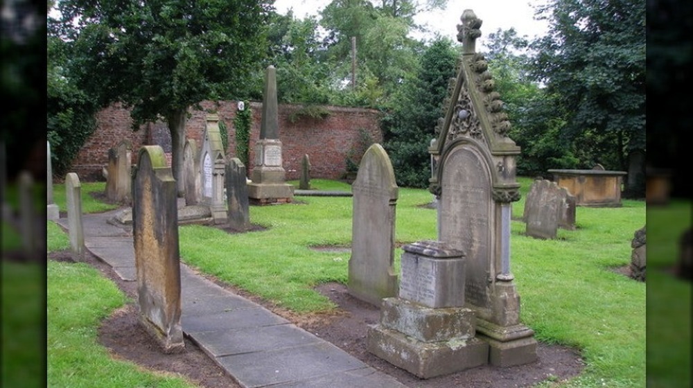 St Mary the Virgin parish churchyard with headstones