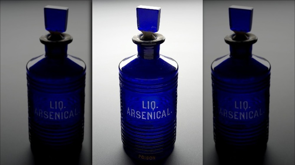 Blue arsenic poison bottle
