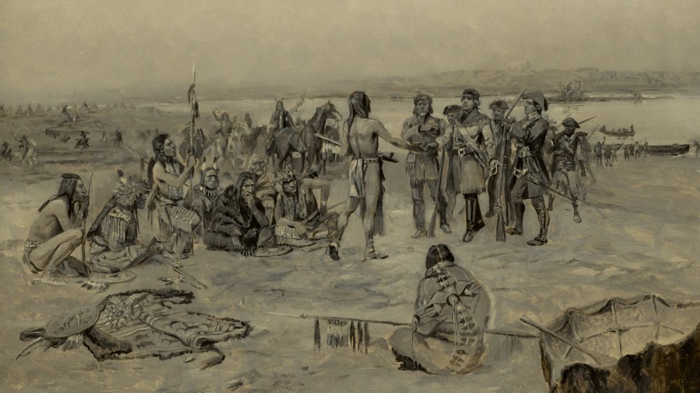 Lewis and Clark expedition meets the Mandans