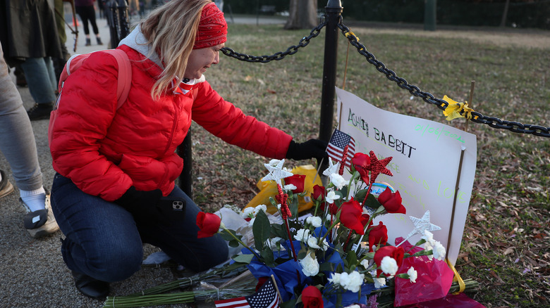 makeshift memorial setup for Ashli Babbit