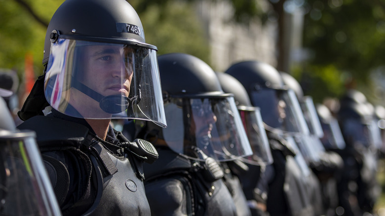 Capitol police in riot gear