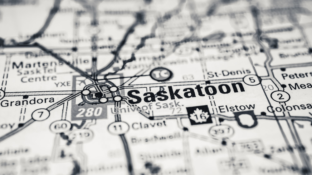 map of Saskatoon, Saskatchewan, Canada