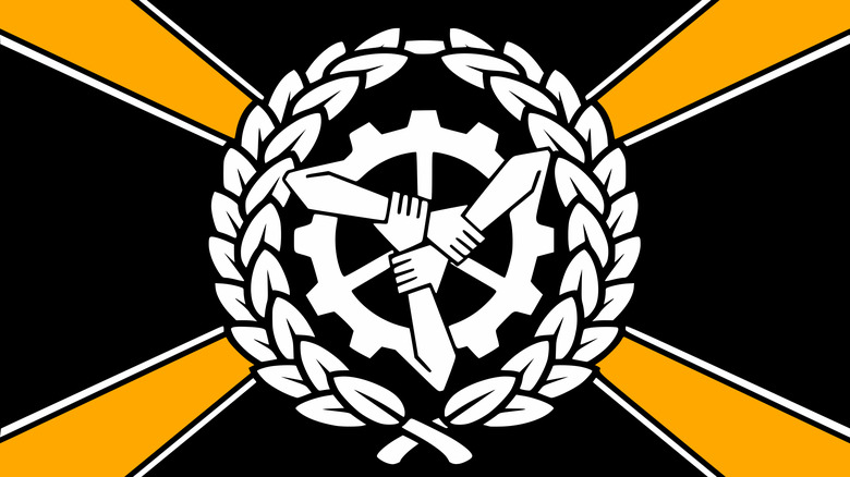 Iron March logo three arms linked