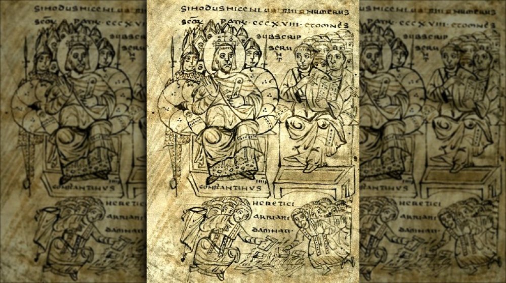Constantine burning Arian books