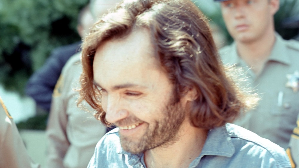 Charles Manson on his way to a court hearing in 1970