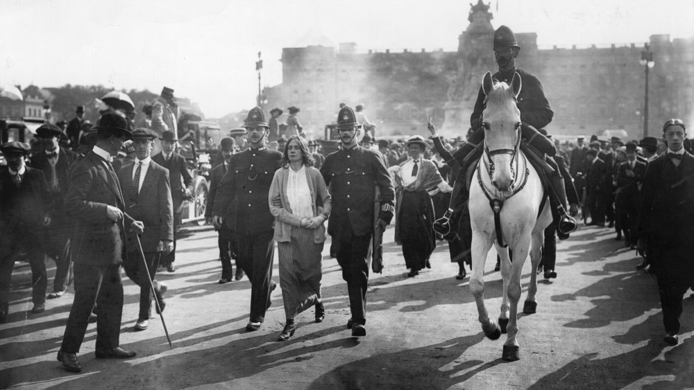 Suffragist under arrest