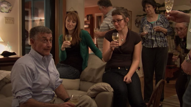 Michael Peterson with family at home following release
