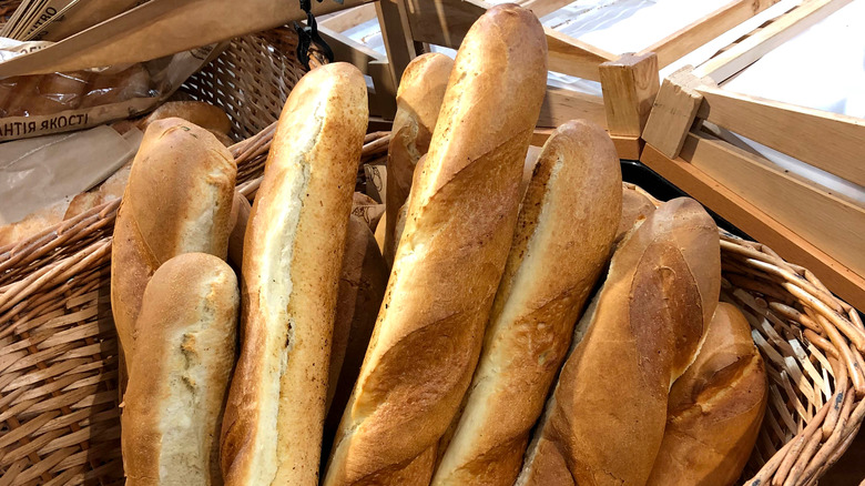Baguettes in a basket