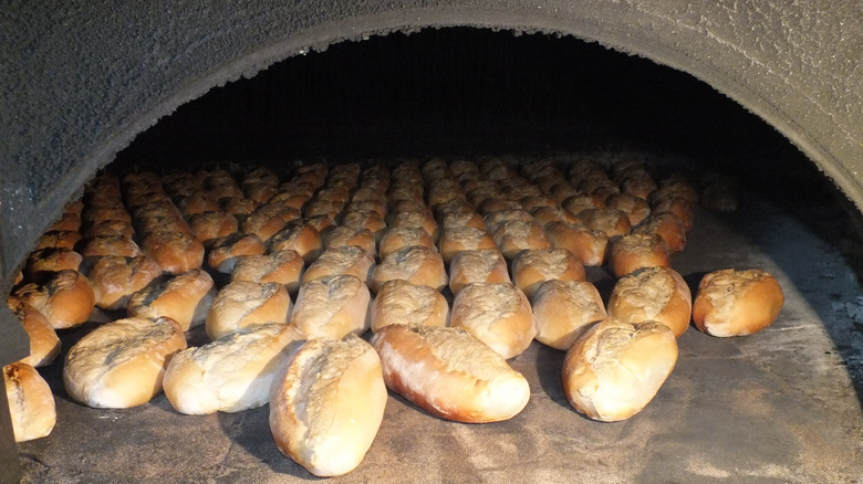 Oven filled with bread