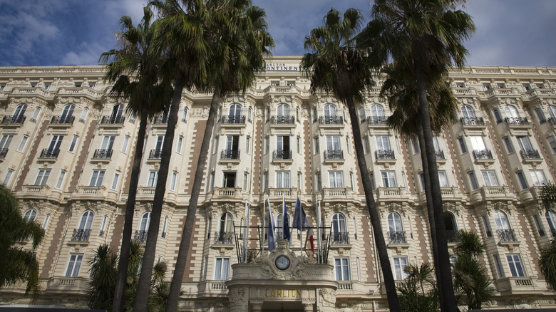 Exterior façade of Carlton Hotel, Cannes, France.