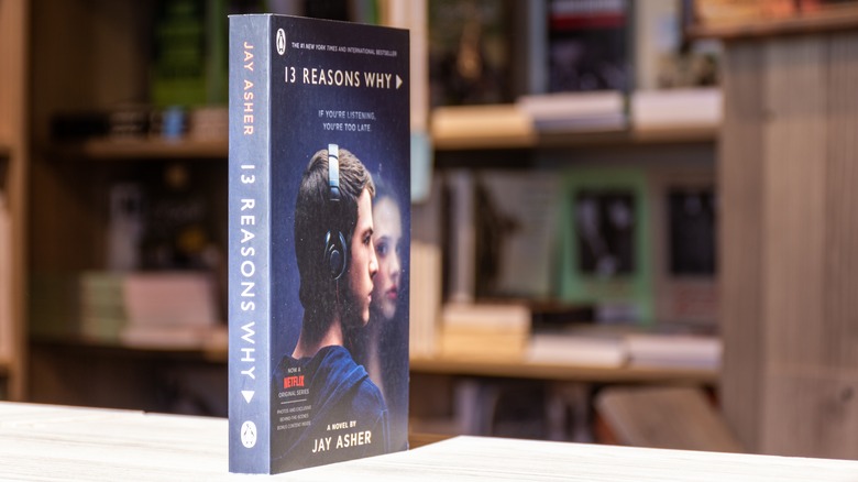 13 reasons why novel shelves
