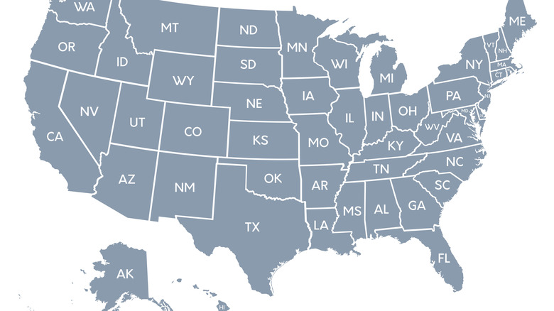 A map of U.S. states