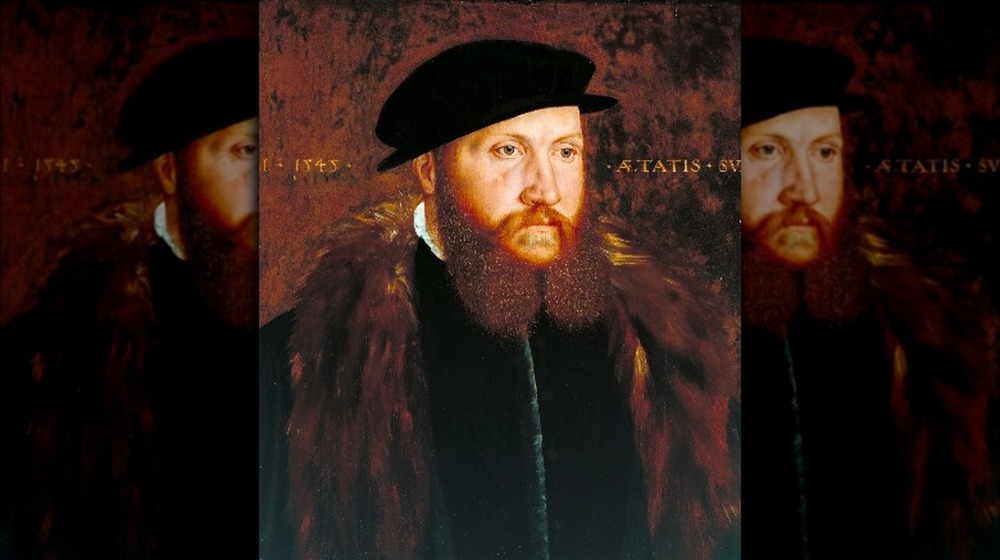 painting of man in black cap
