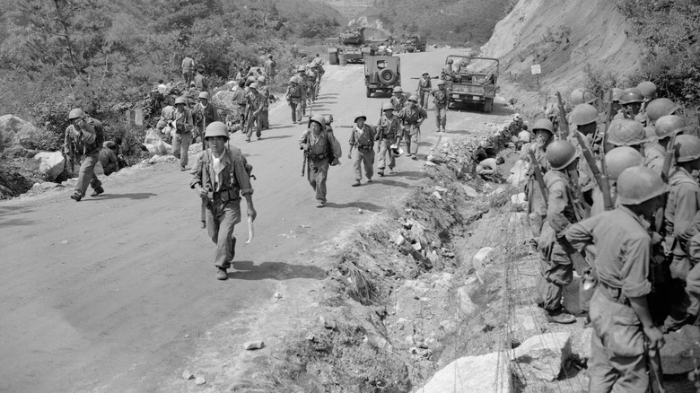 soldiers walking