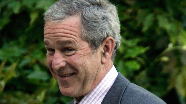 Former U.S. president George Bush smiling