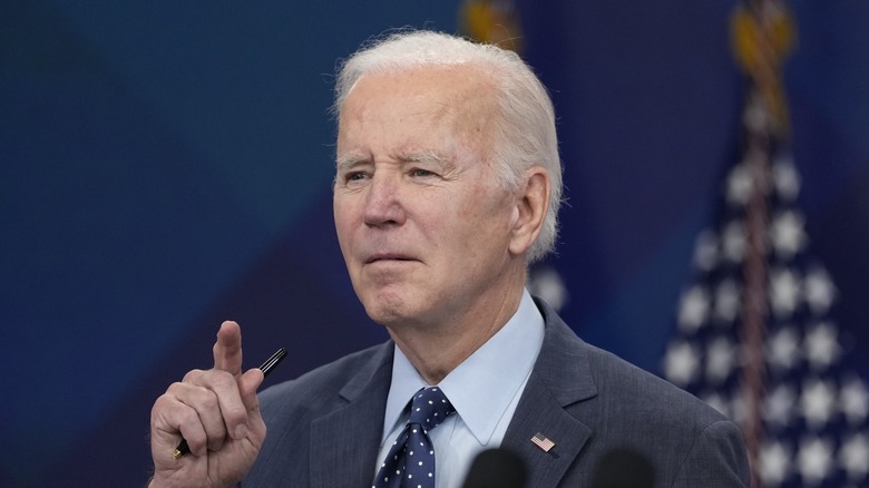 A close-up of former U.S. President Joe Biden
