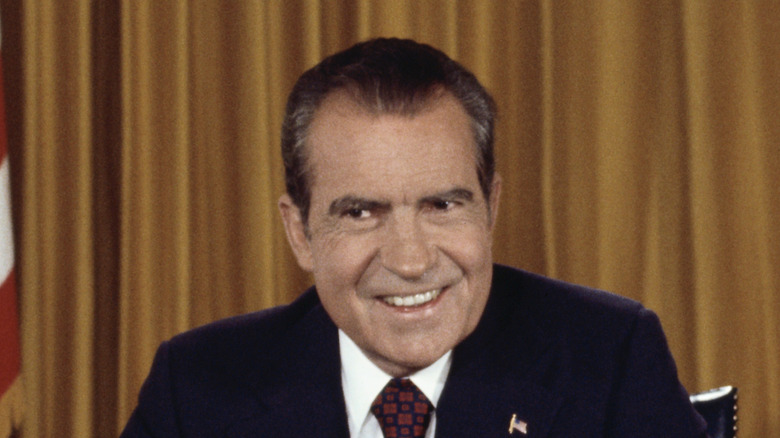 Richard Nixon, former U.S. president, smiling
