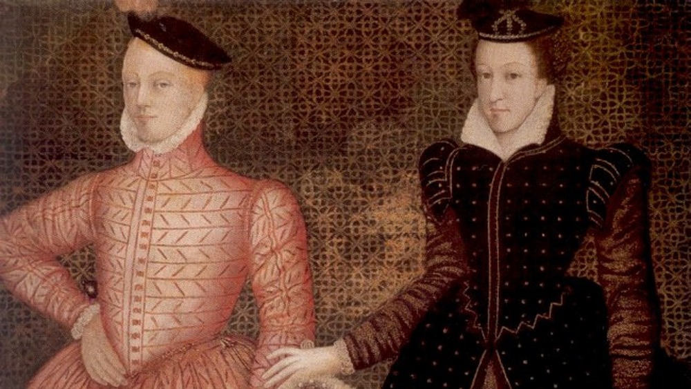 Cropped portrait of Henry Stewart, Lord Darnley (l) and Mary, Queen of Scots