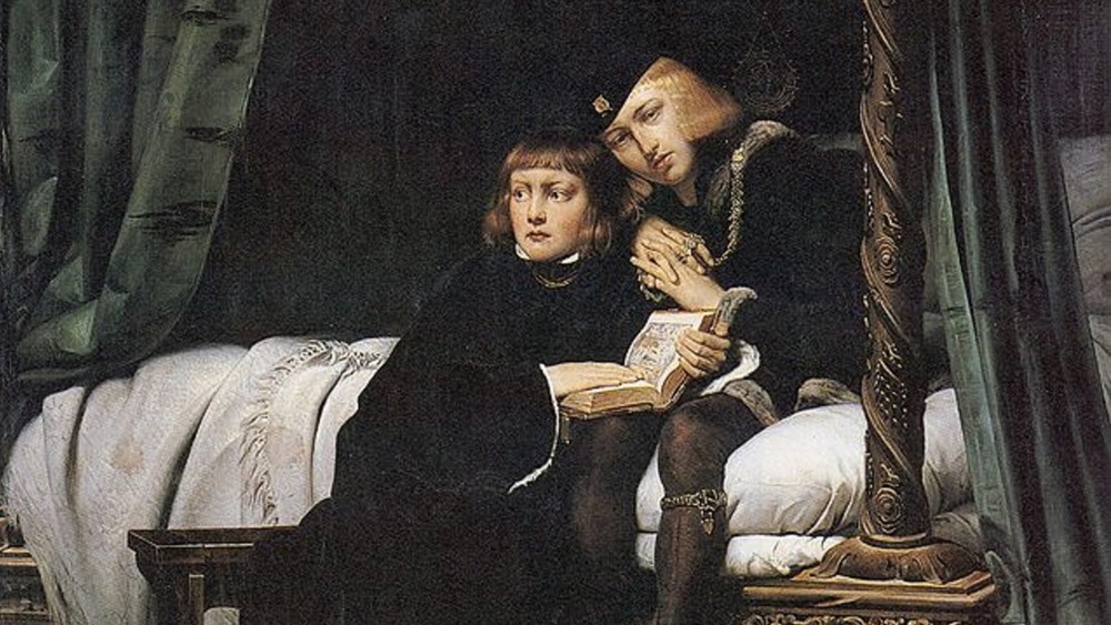 Cropped image of King Edward V and the Duke of York (Richard) in the Tower of London by Paul Delaroche, 1831