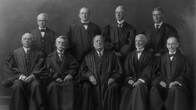 The official portrait of the justices of the U.S. Supreme Court in 1915