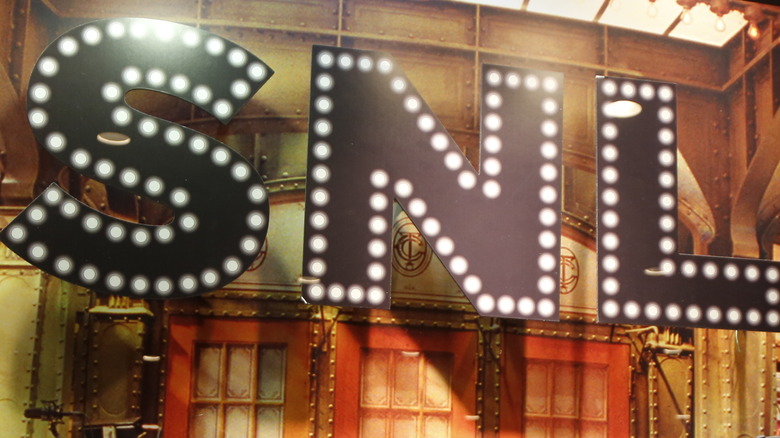 SNL initials black sparkled building image background