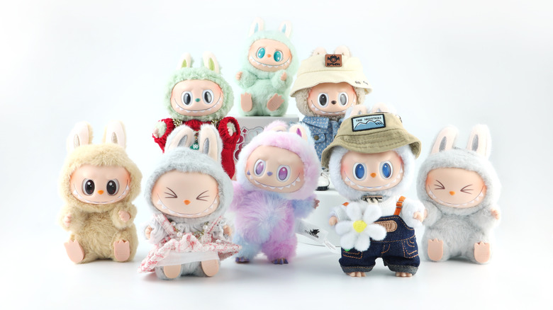 assortment of labubu on a white background