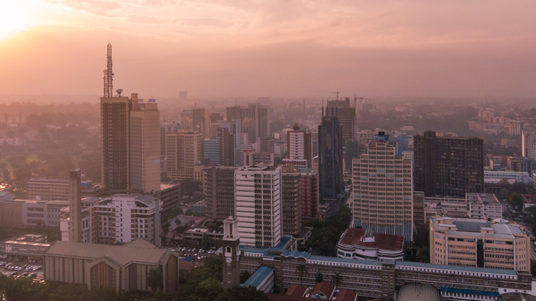 nairobi, kenya at dusk