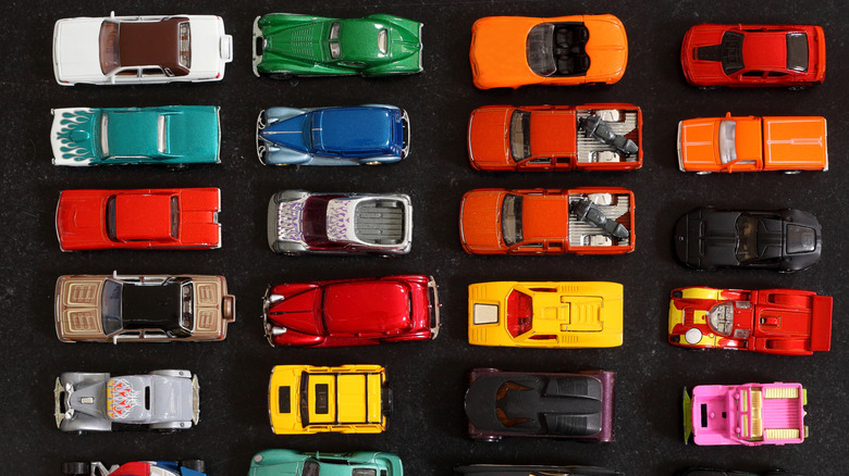 variety of small toy cars