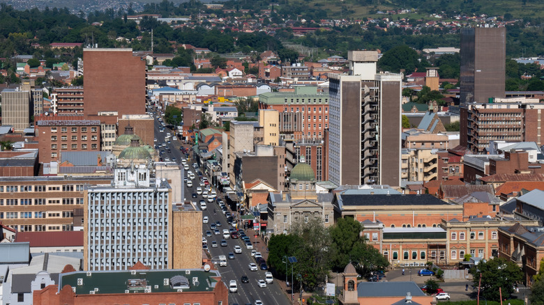 overhead view of Pietermaritzburg, South Africa