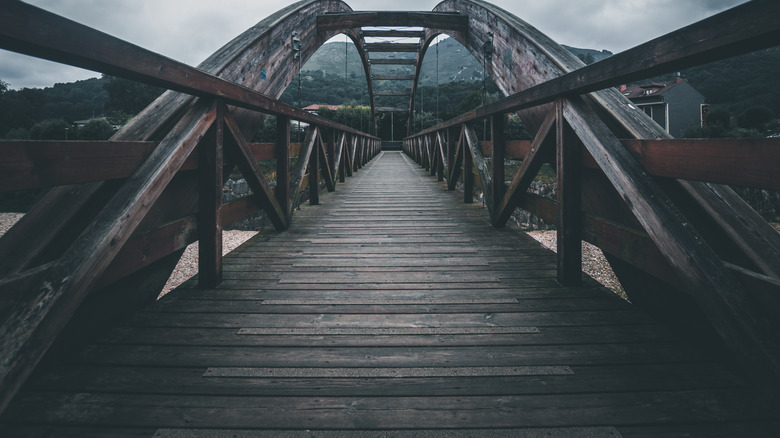 Creepy looking wooden bridge