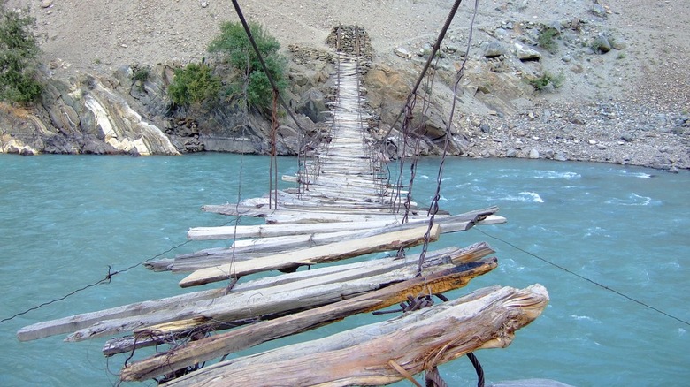 rope bridge over water