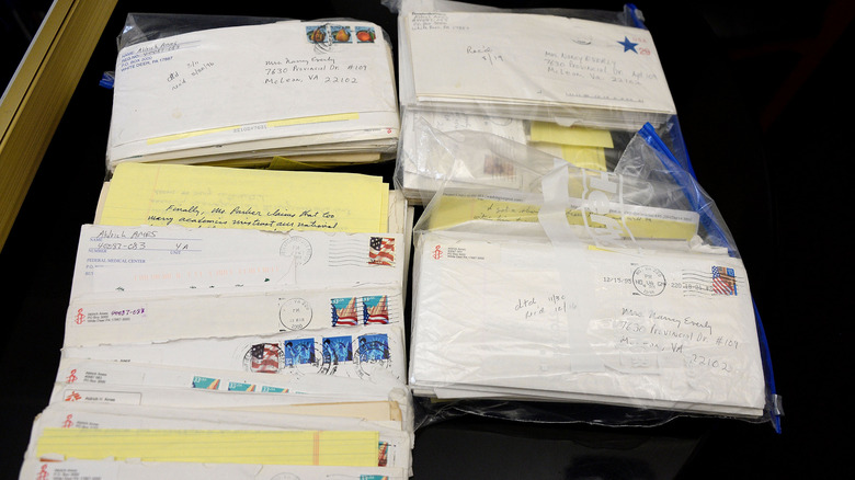 Collection of letters from CIA former spy Aldrich Ames at auction in 2015.