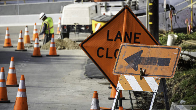 Road construction work being done