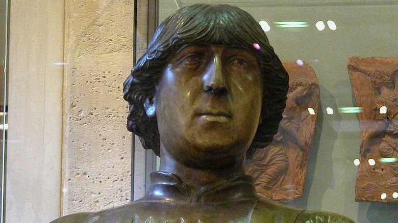 Bust of Ferdinand I of Naples behind glass