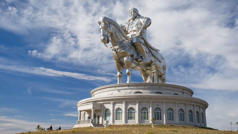 Statue of Genghis Khan under blue sky