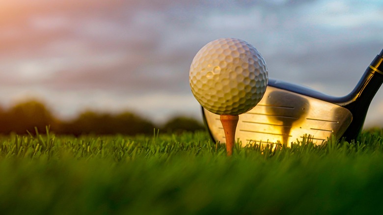 a golf ball on a golf course