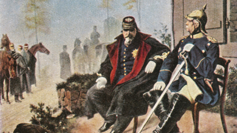 illustration of napoleon iii and bismarck after the battle of sedan