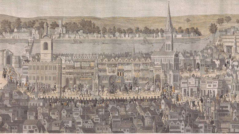 Edward VI's coronation procession etching