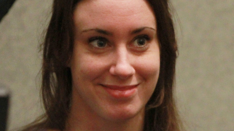 Casey Anthony smiling at her 2011 trial