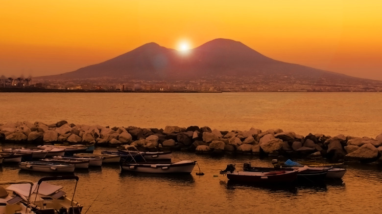 Mount Vesuvius at sunset