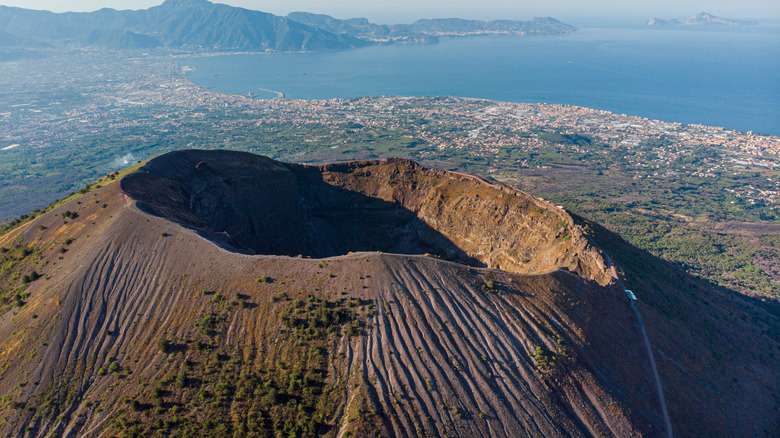 Mount Vesuvius shot from above