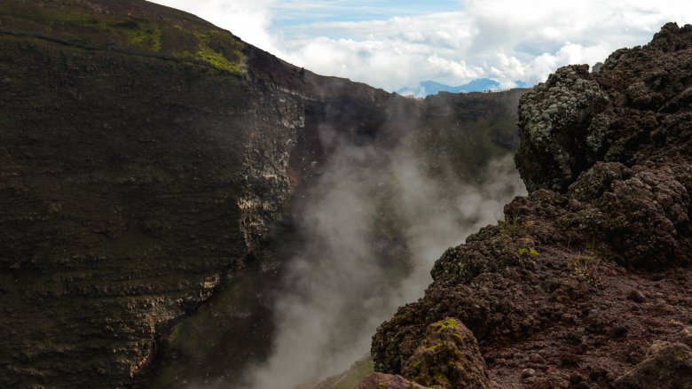 Mount Vesuvius with smoke