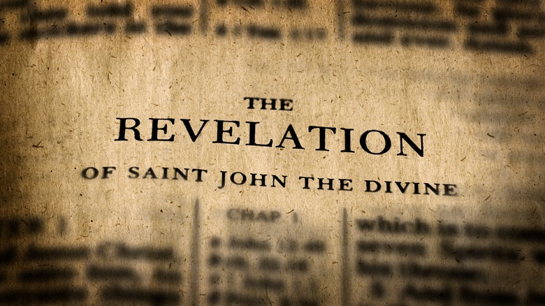 close up bible page revelation