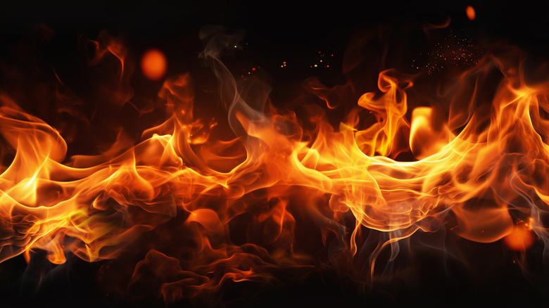 flames black background