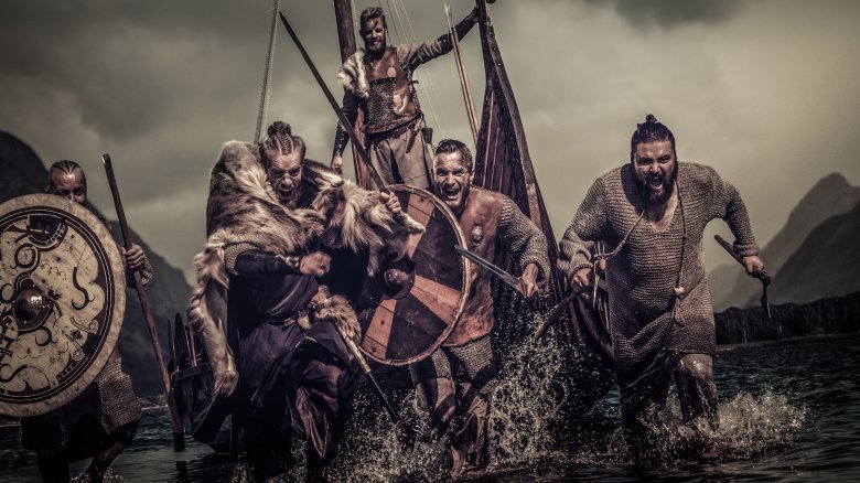 Vikings charging in battle