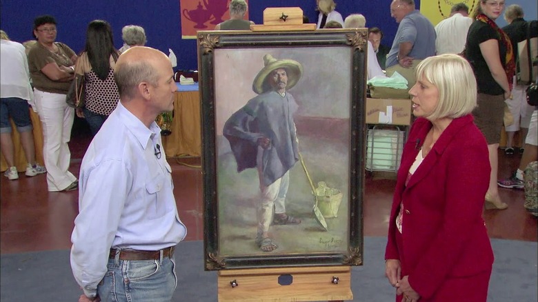 1904 Diego Rivera 'El Albañil' oil painting on Antiques Roadshow