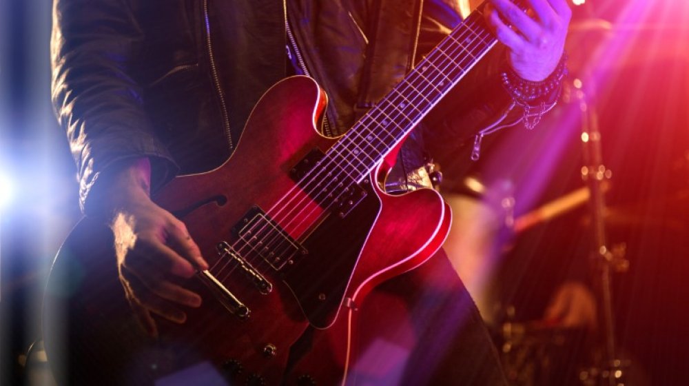 Man playing electric guitar